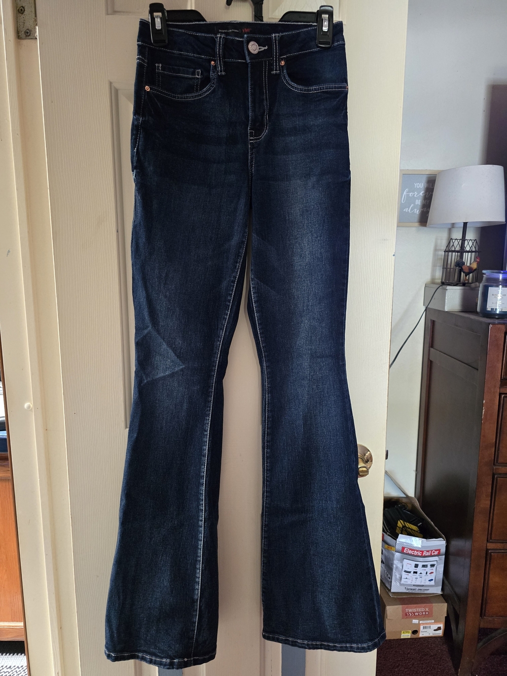 YMI Dark Indigo High Rise Flare Jeans
